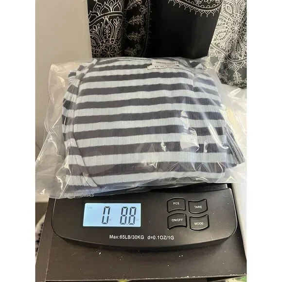 Urban Outfitters Ribbed Knit Surplice Romper Light Blue Striped‎ Summer Beach M - Picture 12 of 12